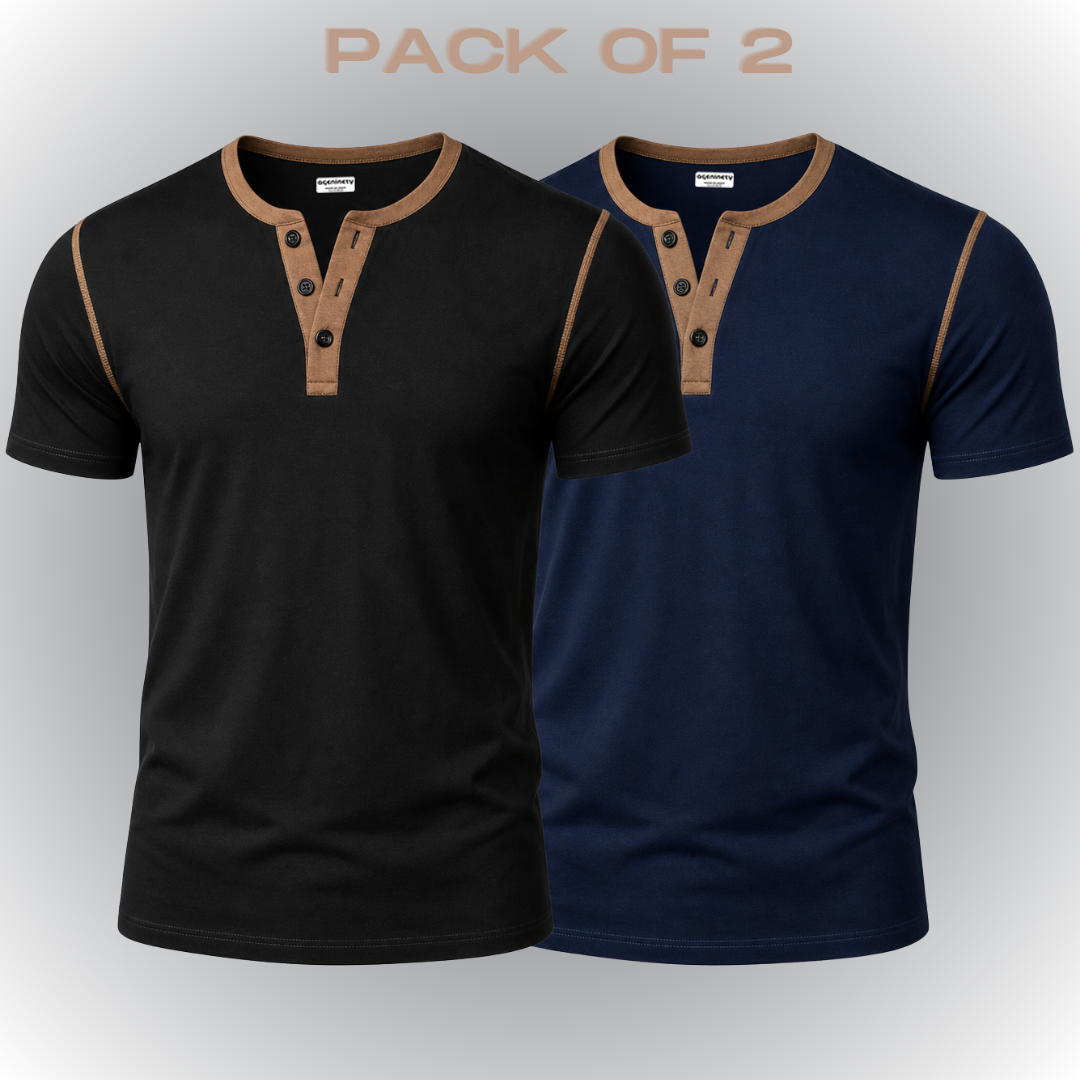 Pack of 2- Henley T-Shirt