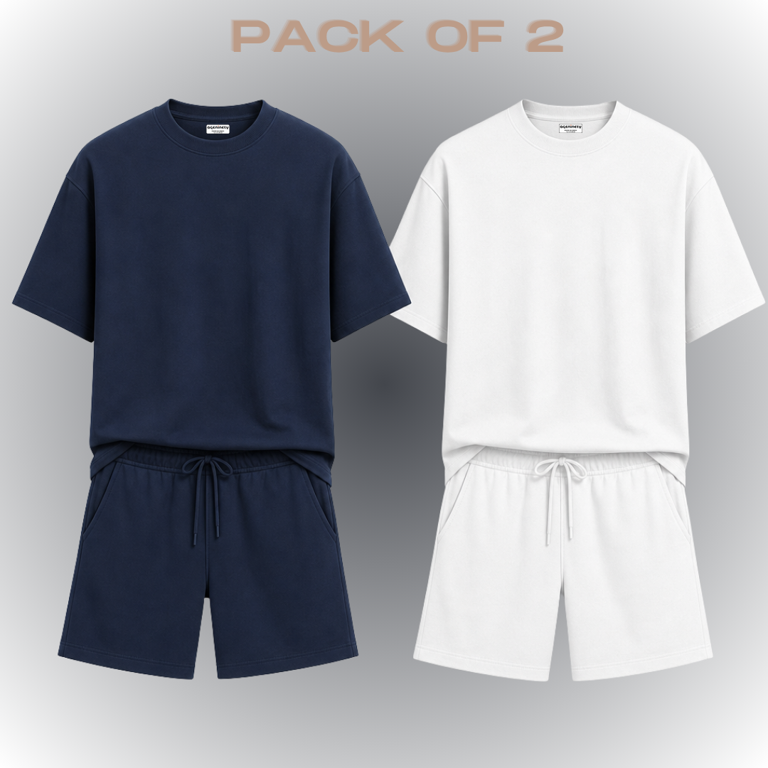 Pack of 2- Oversized Tee & Short Set