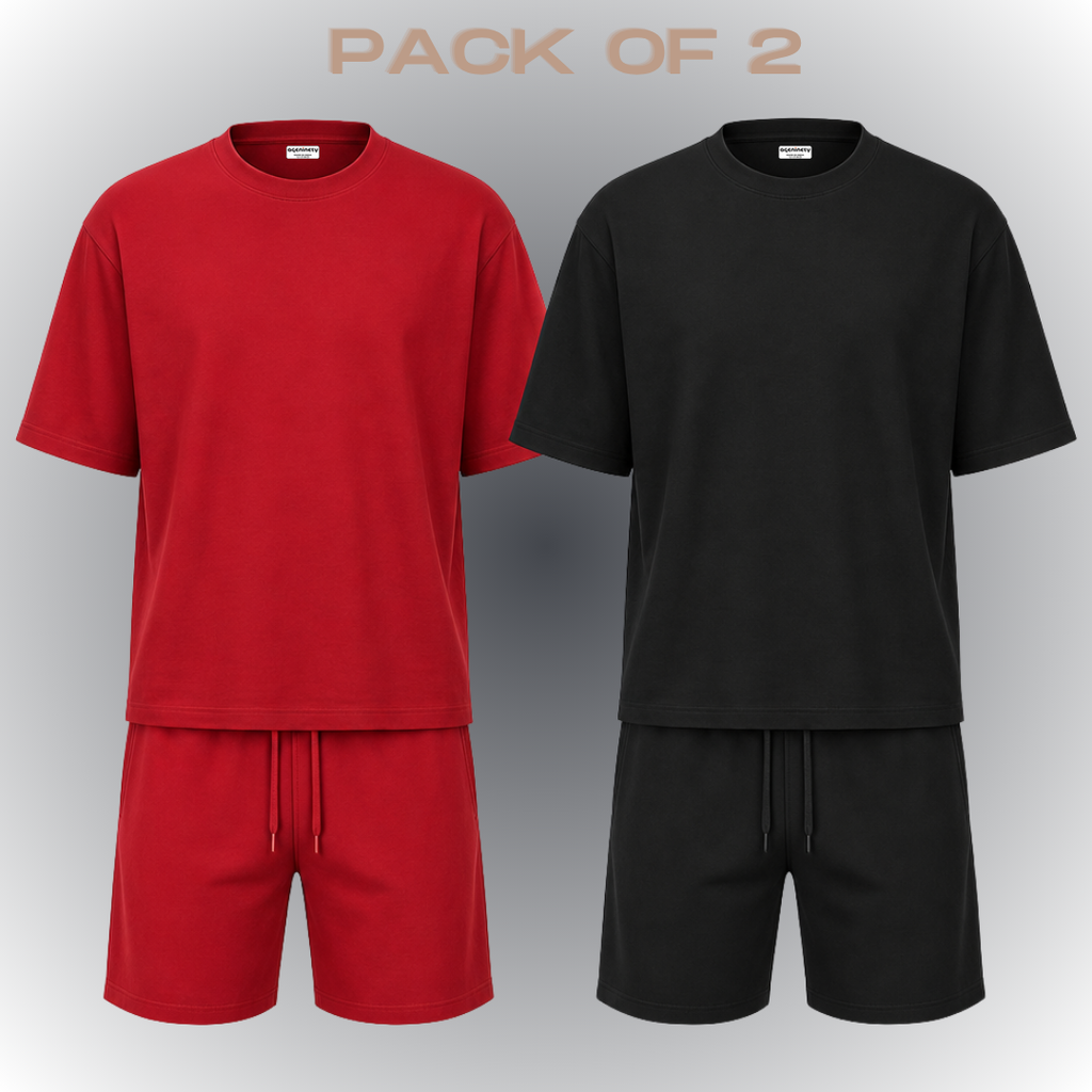 Pack of 2- Oversized Tee & Short Set