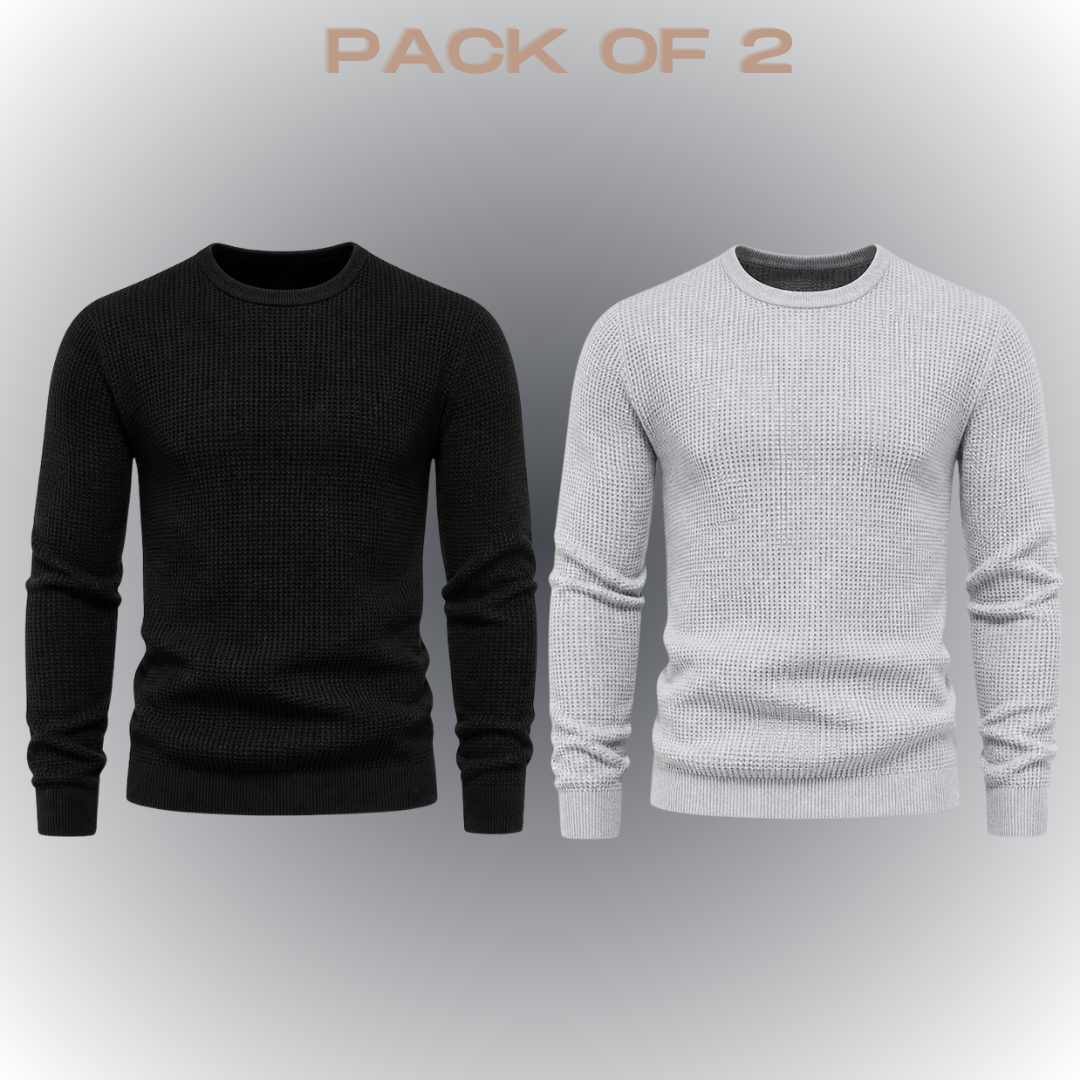 Pack of 2- Waffle Full Sleeve T-Shirt