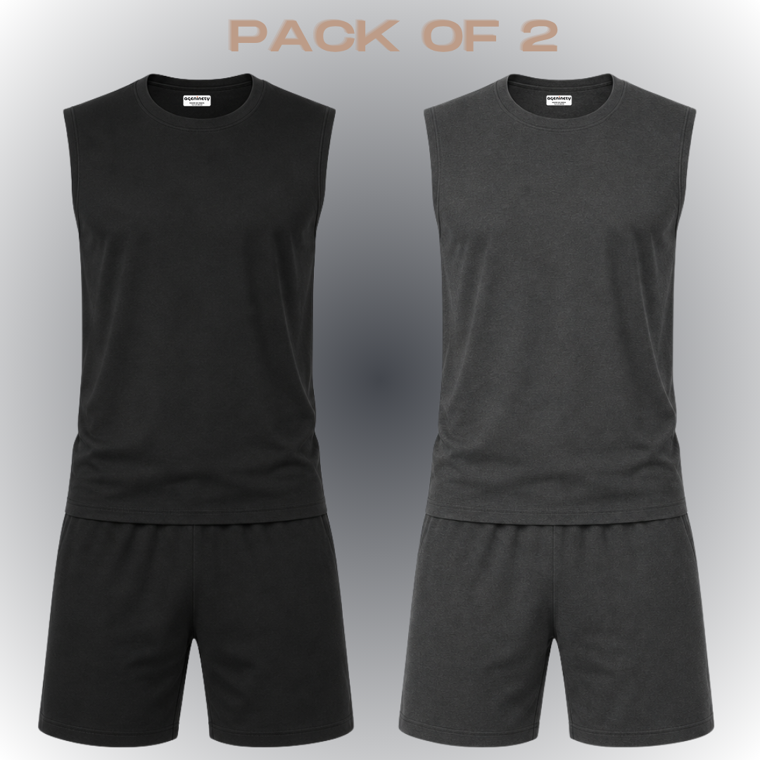 Pack of 2- Sleeveless Tee & Short Set