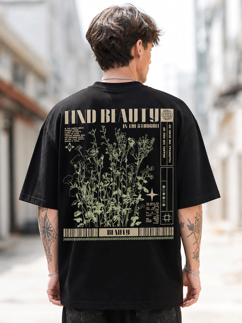 Bloom Through Struggle Oversized T-Shirt