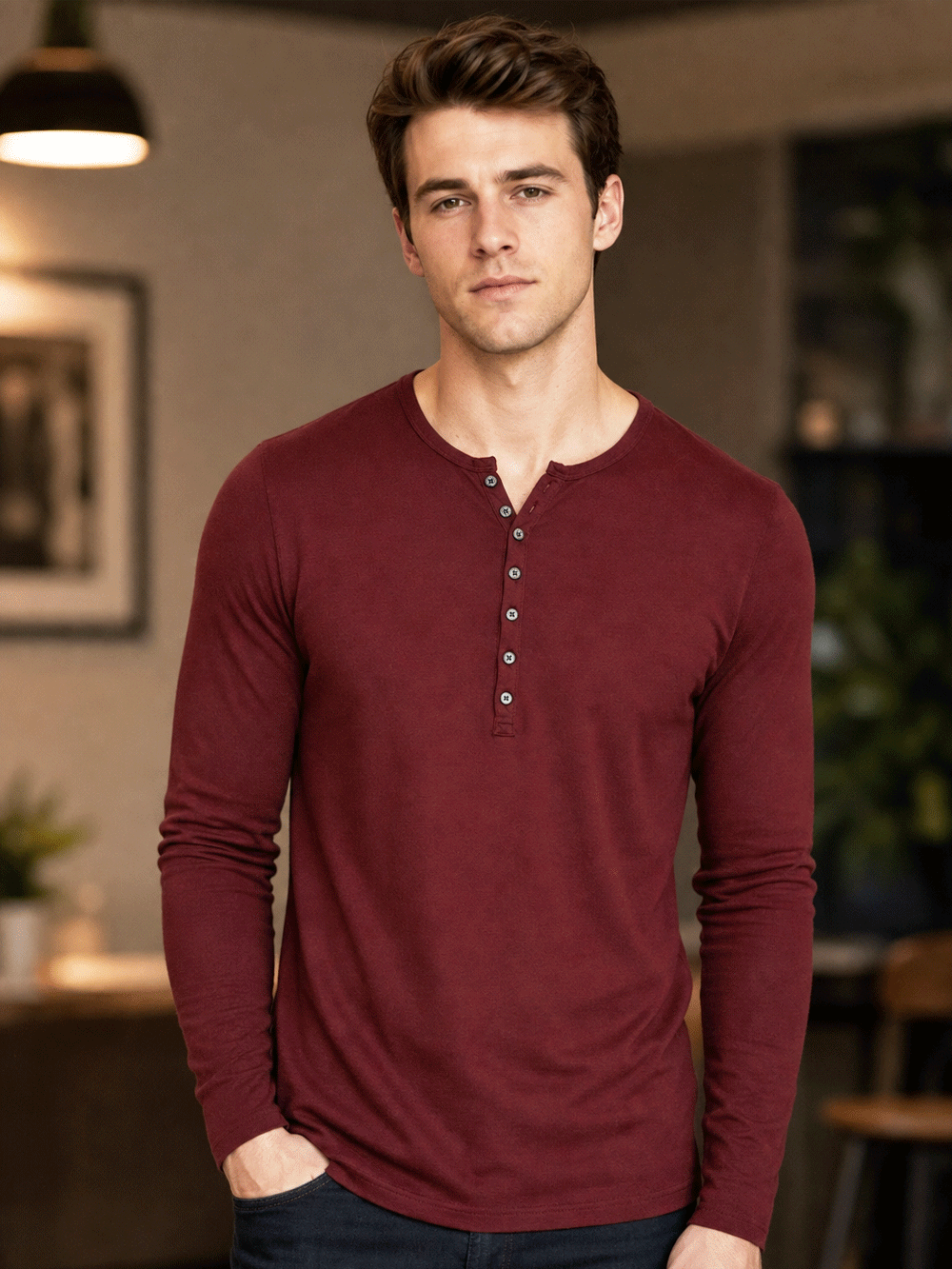 Henley Full Sleeve T-Shirt